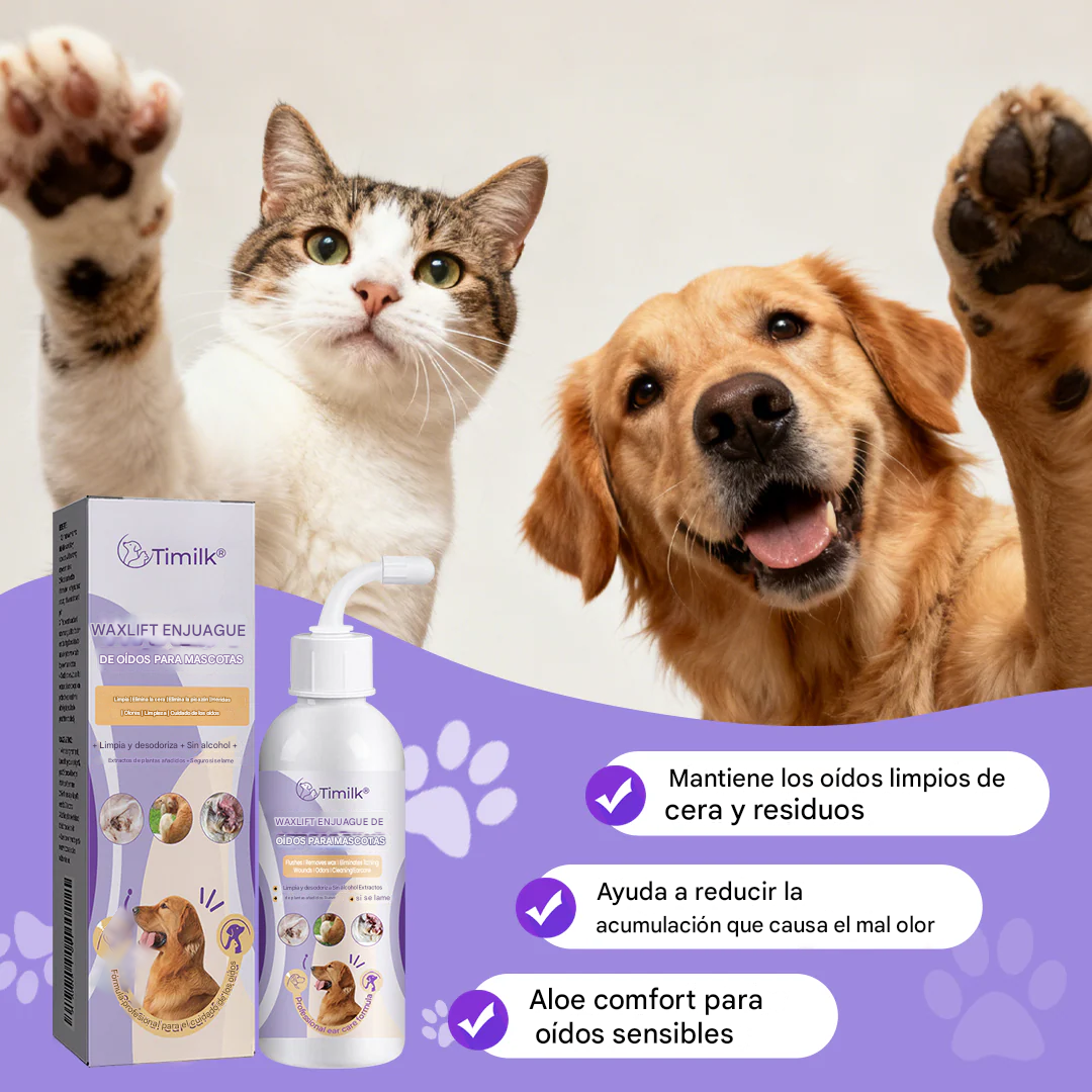 Enjuague de oídos para mascotas Timilk® WaxLift