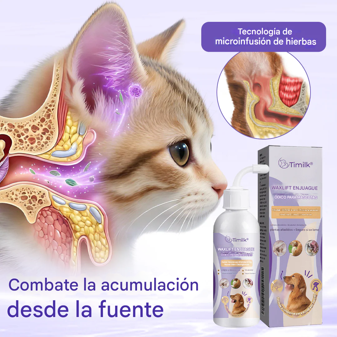 Enjuague de oídos para mascotas Timilk® WaxLift