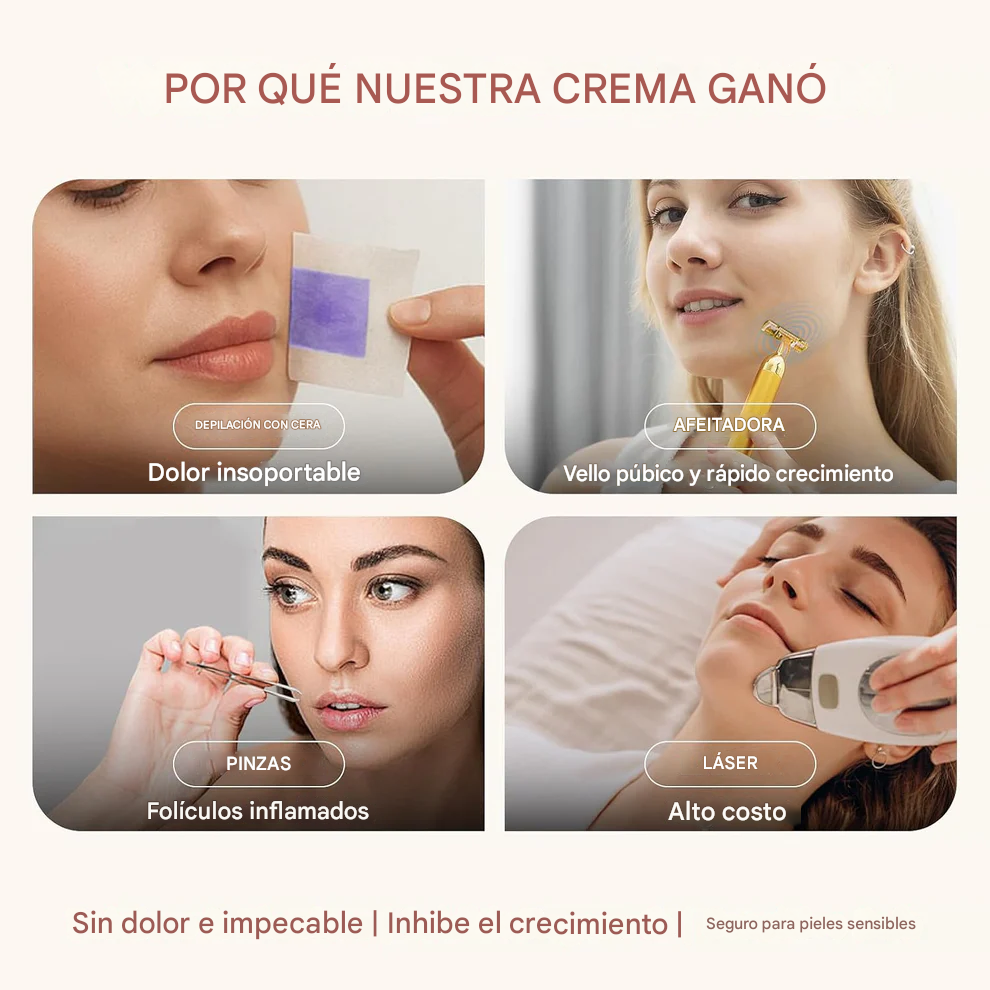 Crema depilatoria de coco | Eliminación del vello rápida y fácil para una piel suave y tersa.