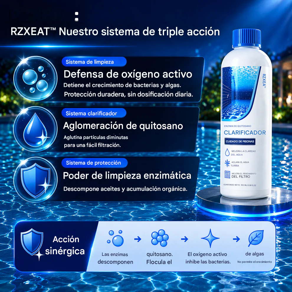 ✨ ¡Magia del agua las 24 horas! | Clarificador enzimático de quitosano