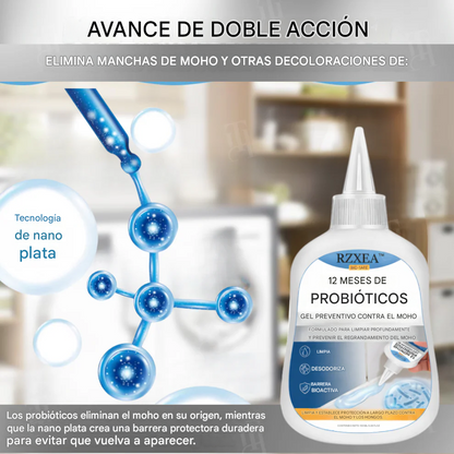 12 meses sin moho, sin esfuerzo: Gel probiótico RZXEA™ para la prevención del moho.