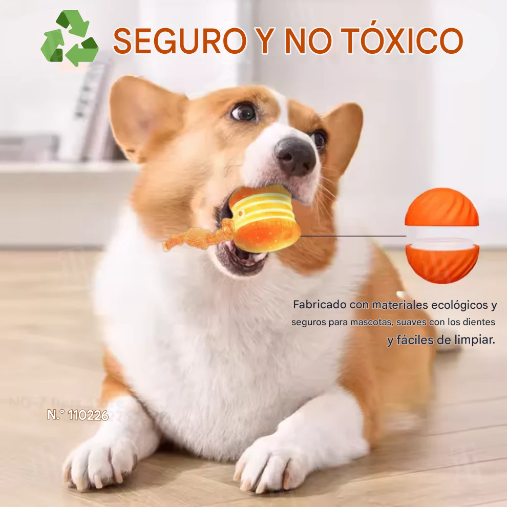 Pelota interactiva inteligente para perros⚡TPU duradero y autoenrollable