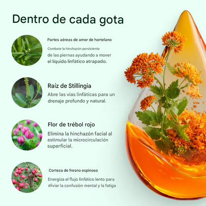 Gotas para el bienestar y el drenaje linfático