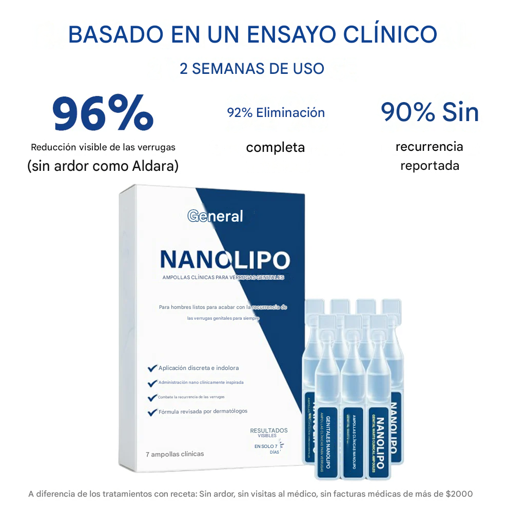 Ampollas clínicas NanoLipo para verrugas genitales