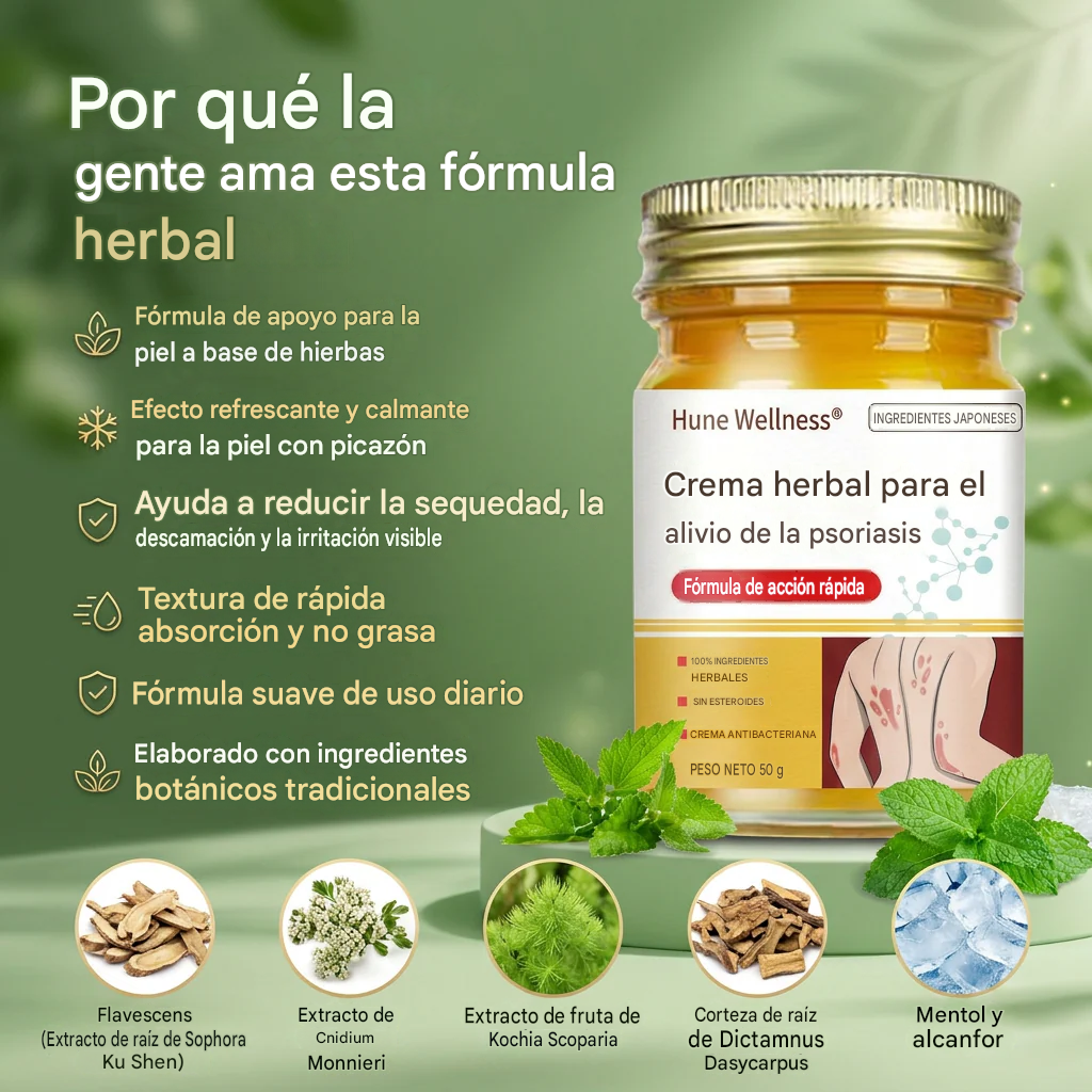 Crema herbal para el alivio de la psoriasis y el eczema
