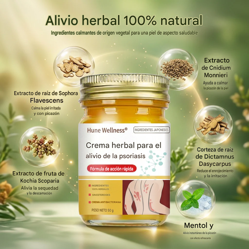 Crema herbal para el alivio de la psoriasis y el eczema