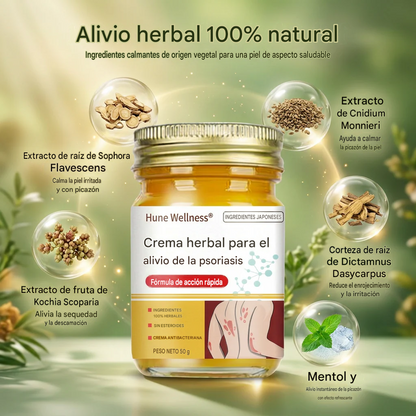 Crema herbal para el alivio de la psoriasis y el eczema