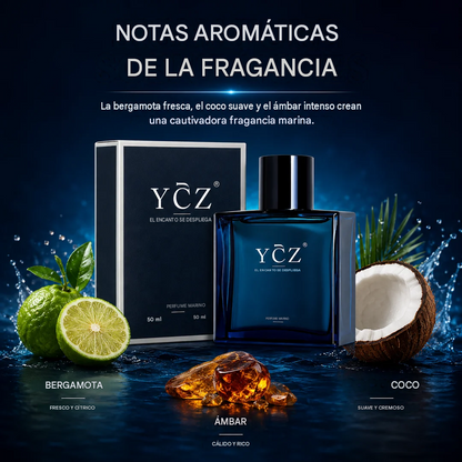 Perfume YCZ Midnight Ocean Ocean con feromonas masculinas.