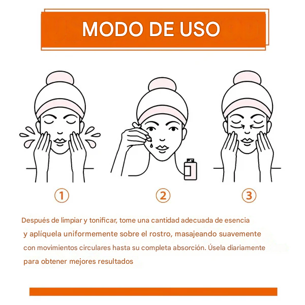 Brillo en 5 segundos: ¡Atenúa manchas e imperfecciones con esencia de vitamina C!