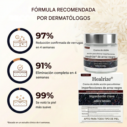 Healrize® Crema de Arroz Negro de Doble Acción para Eliminar Imperfecciones: elimina verrugas y suaviza la piel.