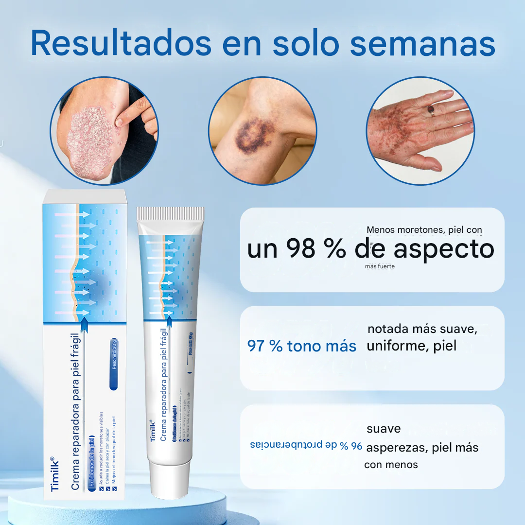 Crema reparadora para pieles frágiles Timilk® 🛡️🌿 Multireparación para hematomas, sequedad y manchas