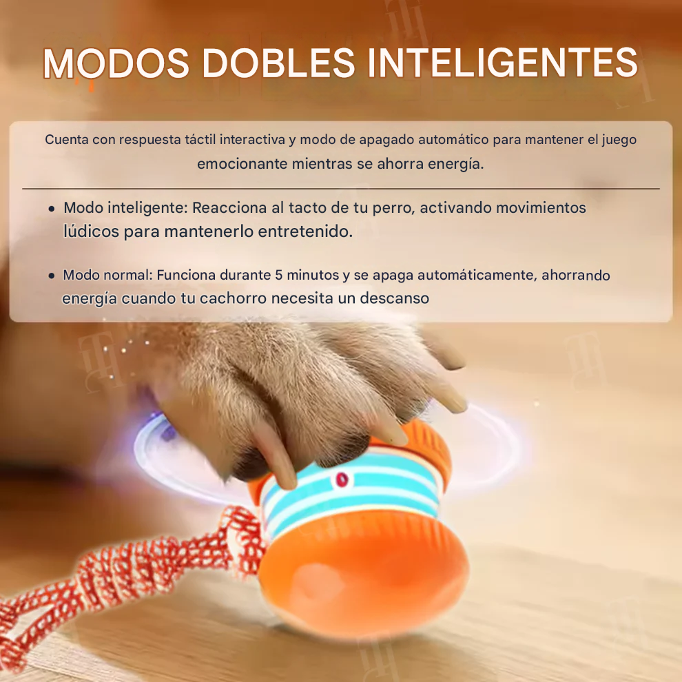 Pelota interactiva inteligente para perros⚡TPU duradero y autoenrollable