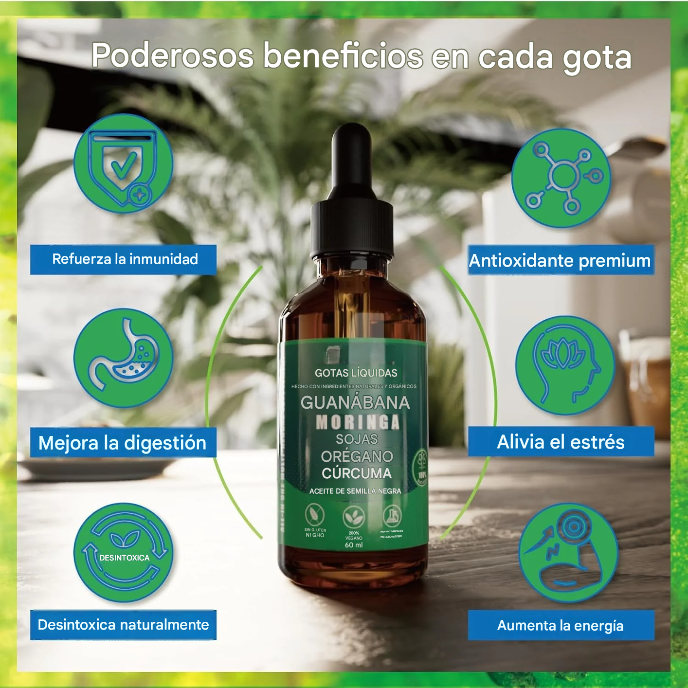 🏆#1 Más vendido⏰Mezcla natural de bienestar de guanábana pura