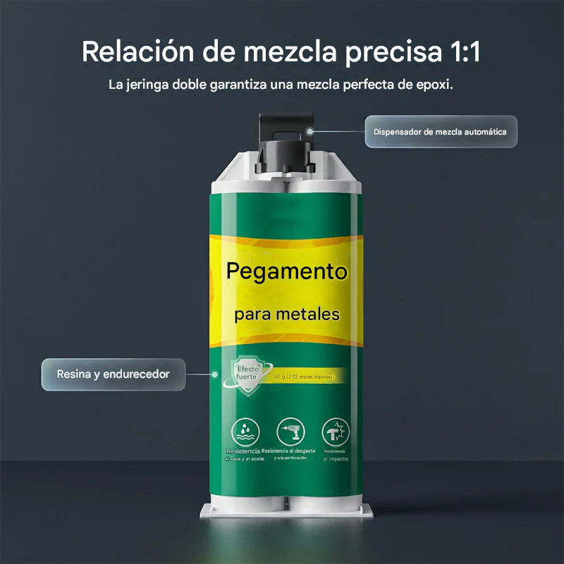 Pegamento reparador de metal AB de alta resistencia