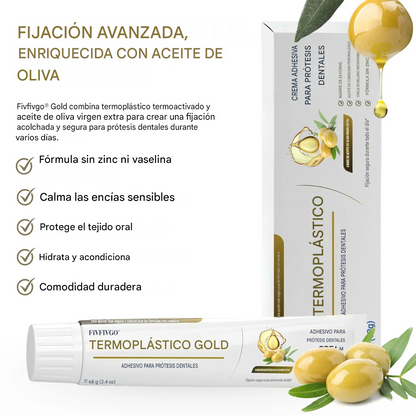 Adhesivo termoplástico para prótesis dentales Gold