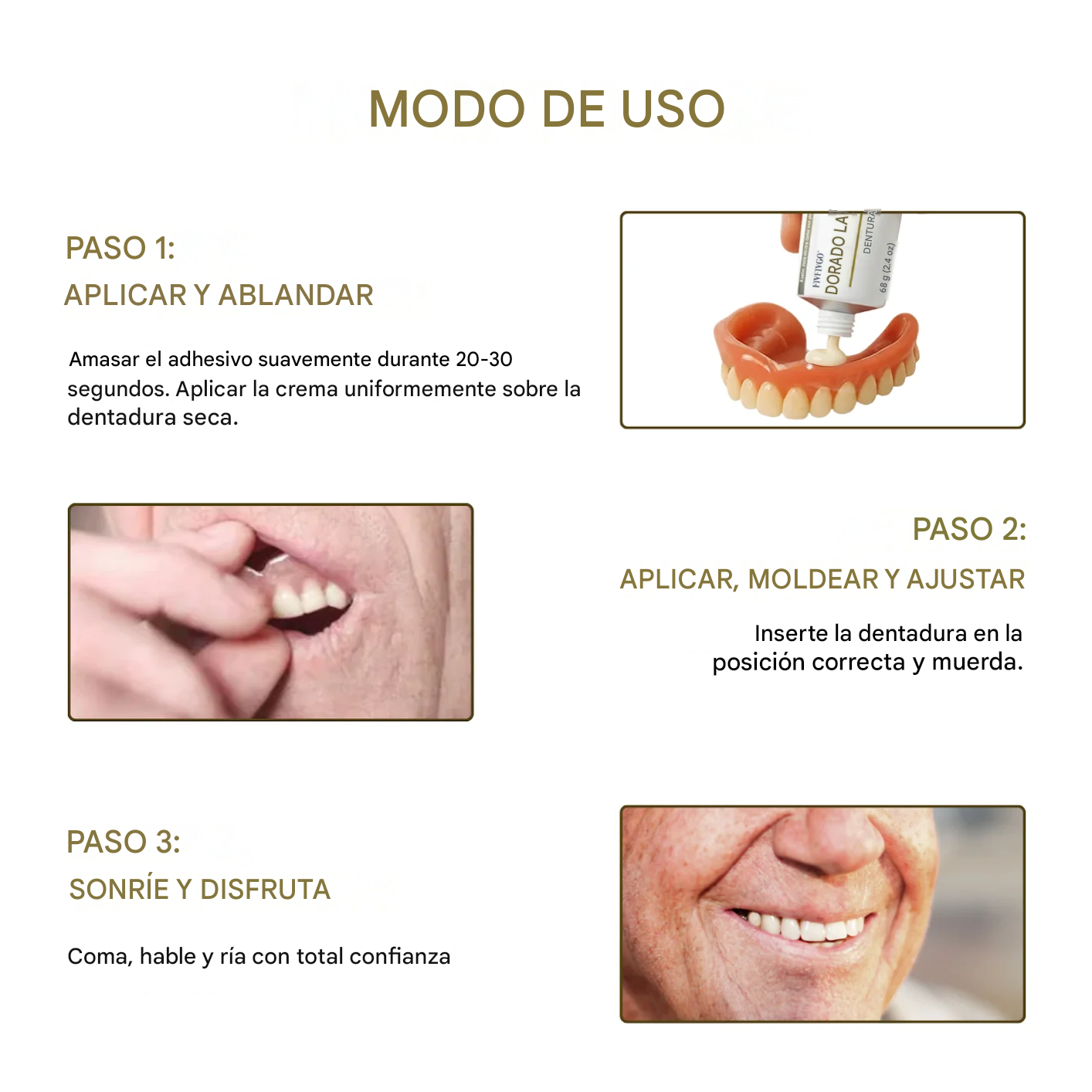 Adhesivo termoplástico para prótesis dentales Gold