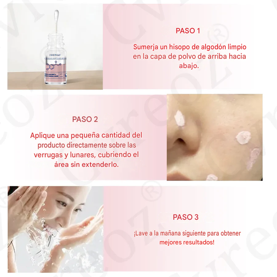 Suero de doble ácido para la eliminación de verrugas y lunares