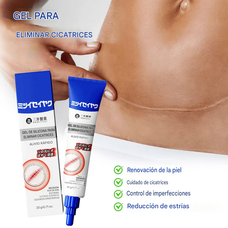 🔥 Gel avanzado de silicona para suavizar cicatrices y arrugas.