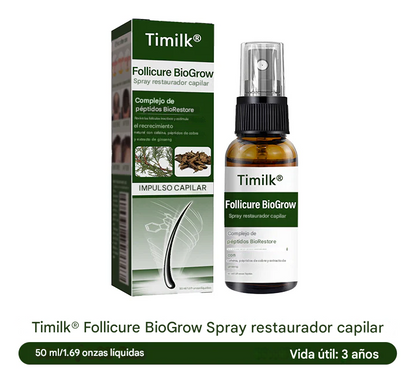 Timilk® Follicure BioGrow Spray Restaurador Capilar (Reactiva tus raíces. Regenera tu cabello de forma natural. ✨ Recuperación del cabello clínicamente comprobada en 4 semanas ✨)