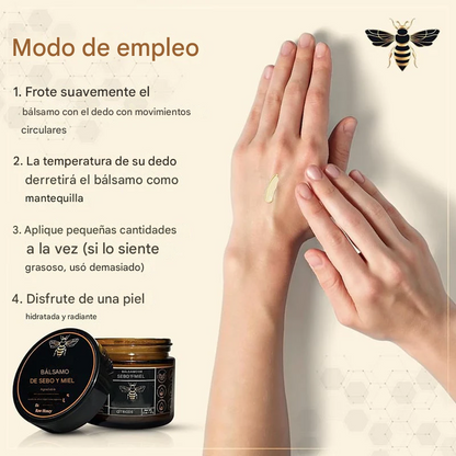 Bálsamo de sebo de res alimentado con pasto orgánico con miel cruda: humectante natural
