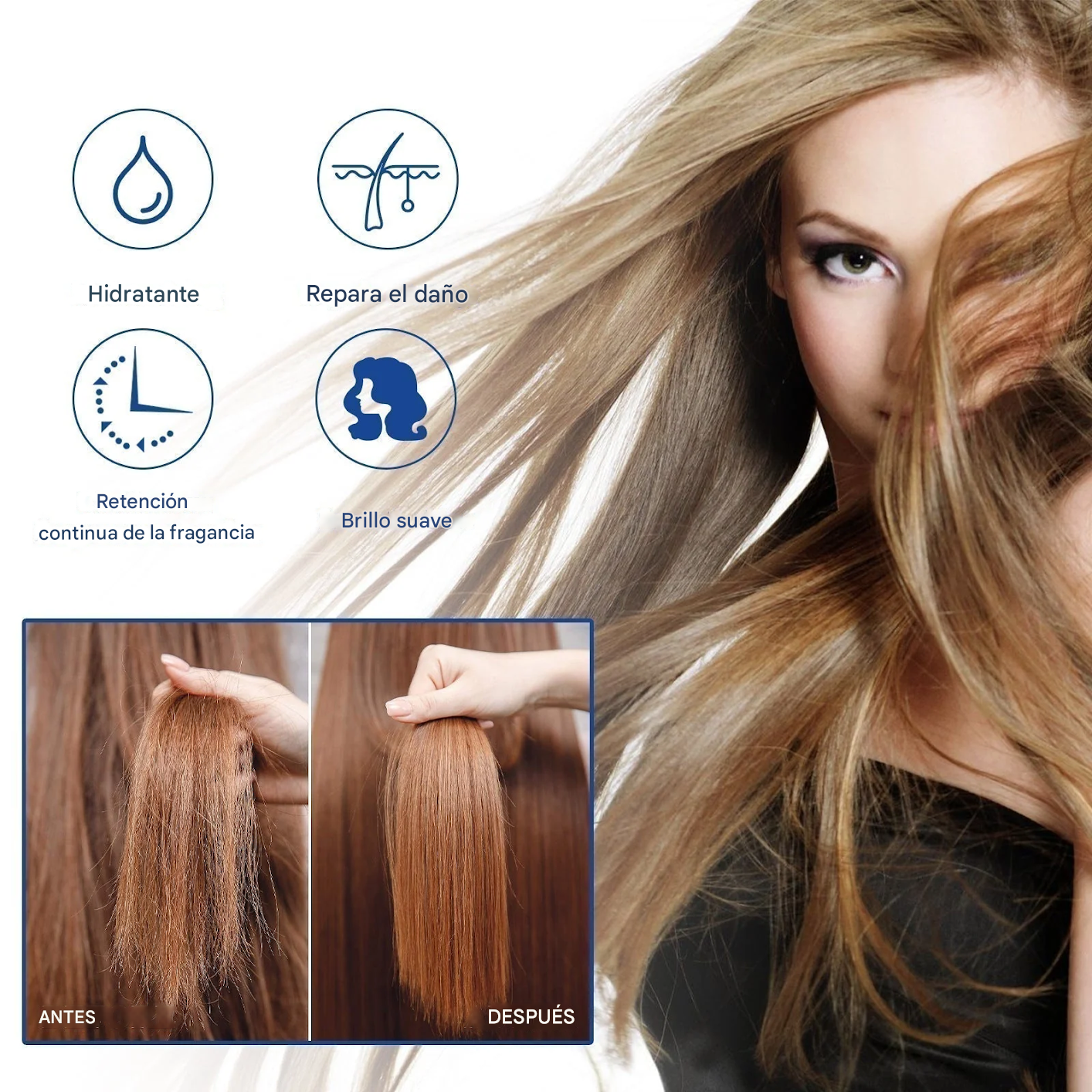 Crema alisadora de queratina para el cabello