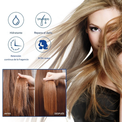 Crema alisadora de queratina para el cabello