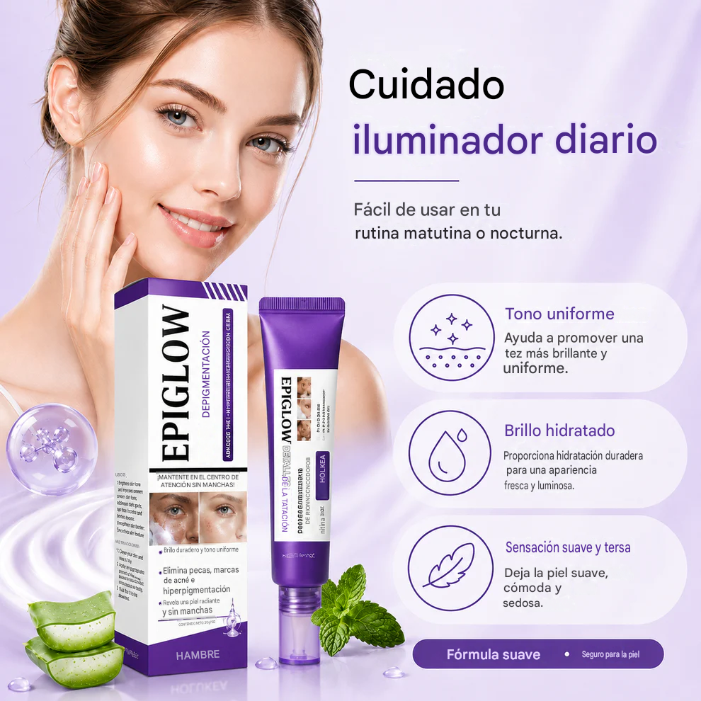 Atenúa la apariencia de pecas y manchas oscuras para un brillo más luminoso y uniforme.