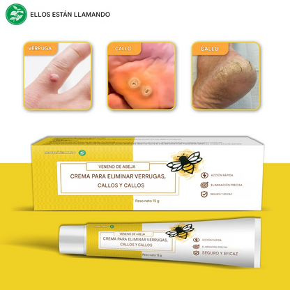Crema para eliminar callos y verrugas con veneno de abeja