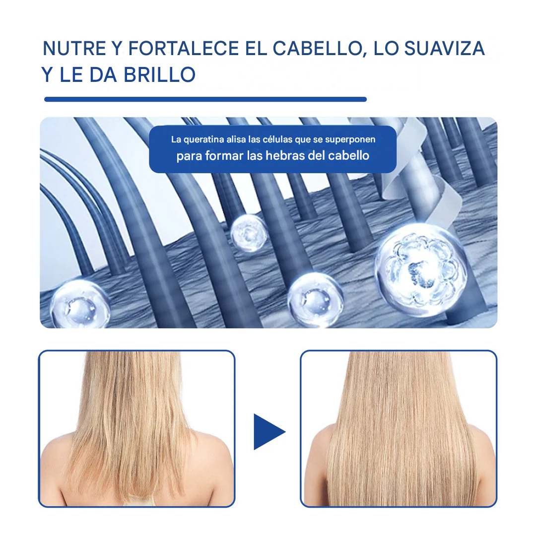 Crema alisadora de queratina para el cabello