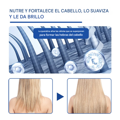 Crema alisadora de queratina para el cabello