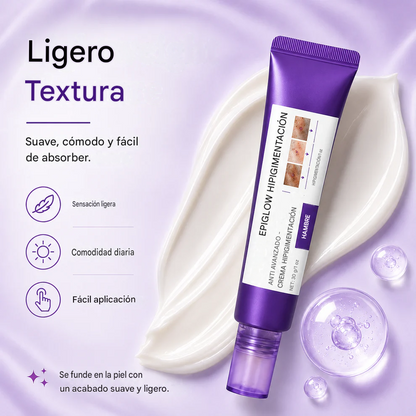 Atenúa la apariencia de pecas y manchas oscuras para un brillo más luminoso y uniforme.