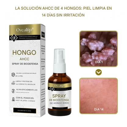 Oveallgo® AHCC Spray Eliminador de Verrugas Genitales por VPH con Hongos