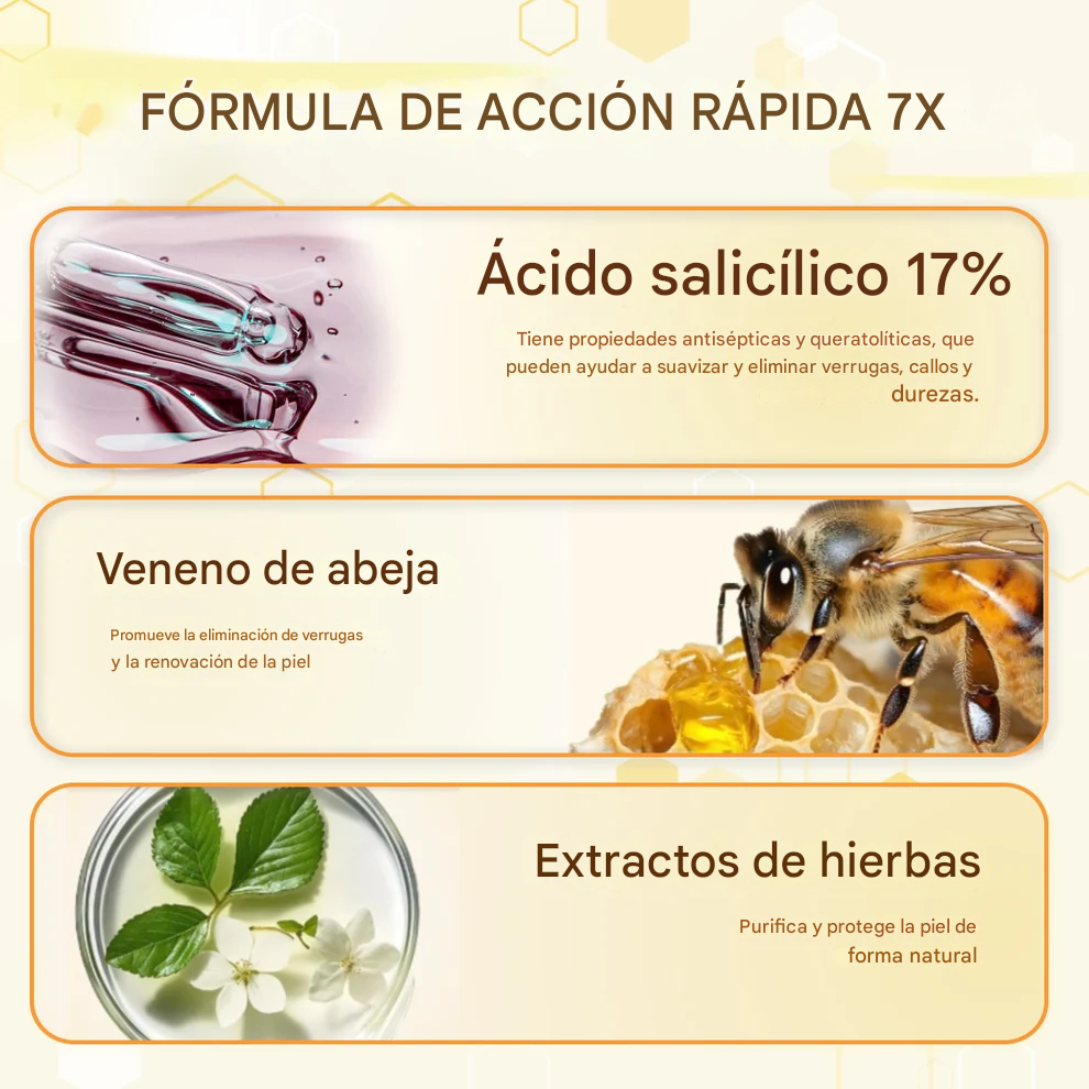 Crema para eliminar callos y verrugas con veneno de abeja