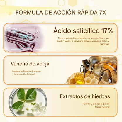 Crema para eliminar callos y verrugas con veneno de abeja
