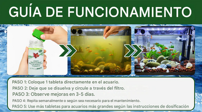 Tableta purificadora de agua para acuarios de gran potencia