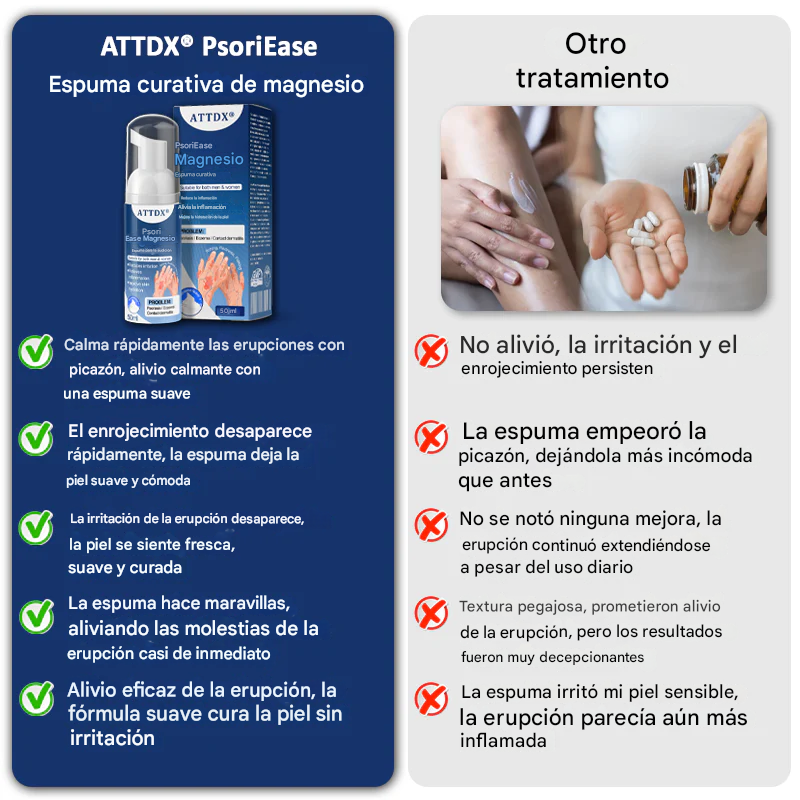 ATTDX® PsoriEase Espuma curativa de magnesio