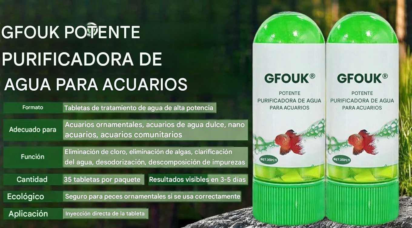 Tableta purificadora de agua para acuarios de gran potencia
