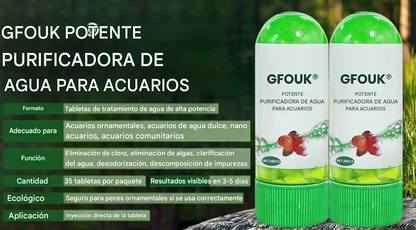 Tableta purificadora de agua para acuarios de gran potencia