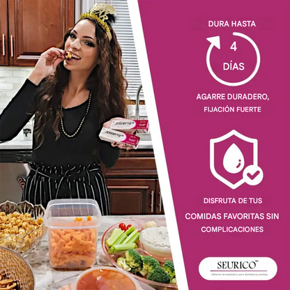 Adhesivo termoplástico para prótesis dentales