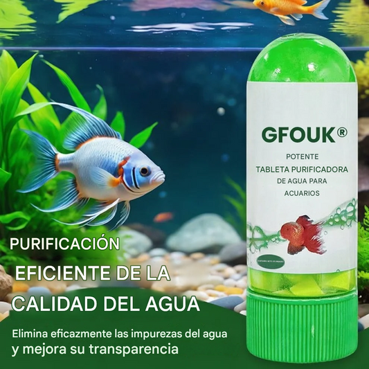Tableta purificadora de agua para acuarios de gran potencia