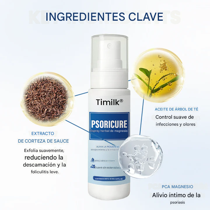 Timilk® PsoriCure Spray herbal de magnesio