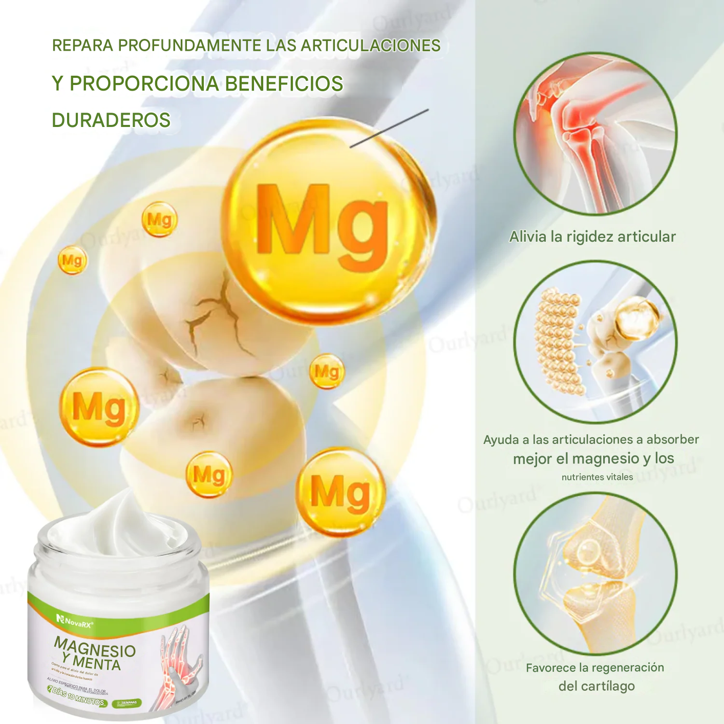 Crema NovaRX® de magnesio y menta para el alivio del dolor de la artritis y la curación de los huesos