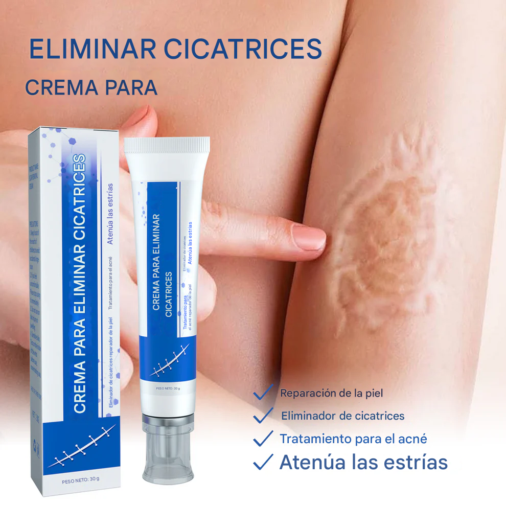 Crema reparadora de cicatrices para hombres y mujeres, atenúa las cicatrices y reafirma la piel en un solo paso