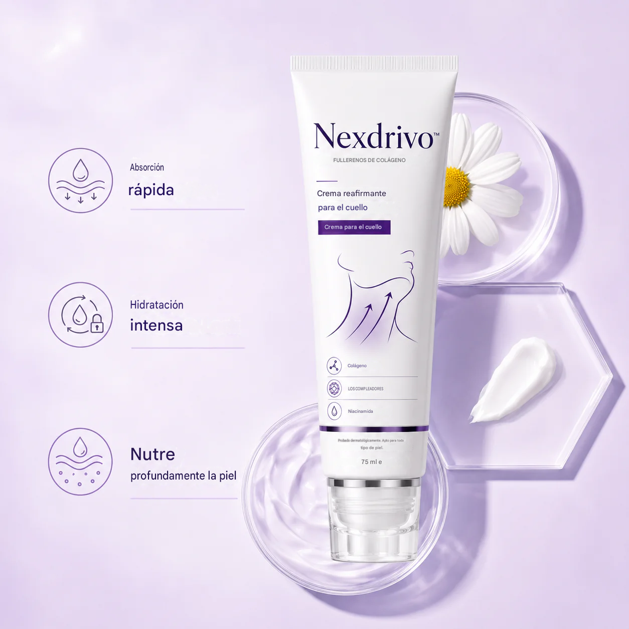 ✨ Crema reafirmante instantánea para el cuello — 🧴 Enriquecida con retinol y ácido hialurónico | Reafirma el cuello, reduce las arrugas y la papada