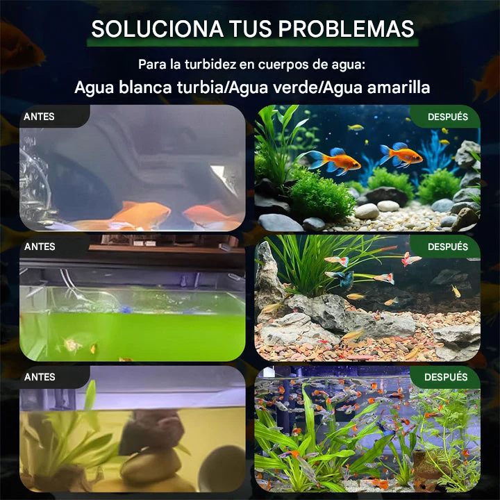 Tableta purificadora de agua para acuarios de gran potencia