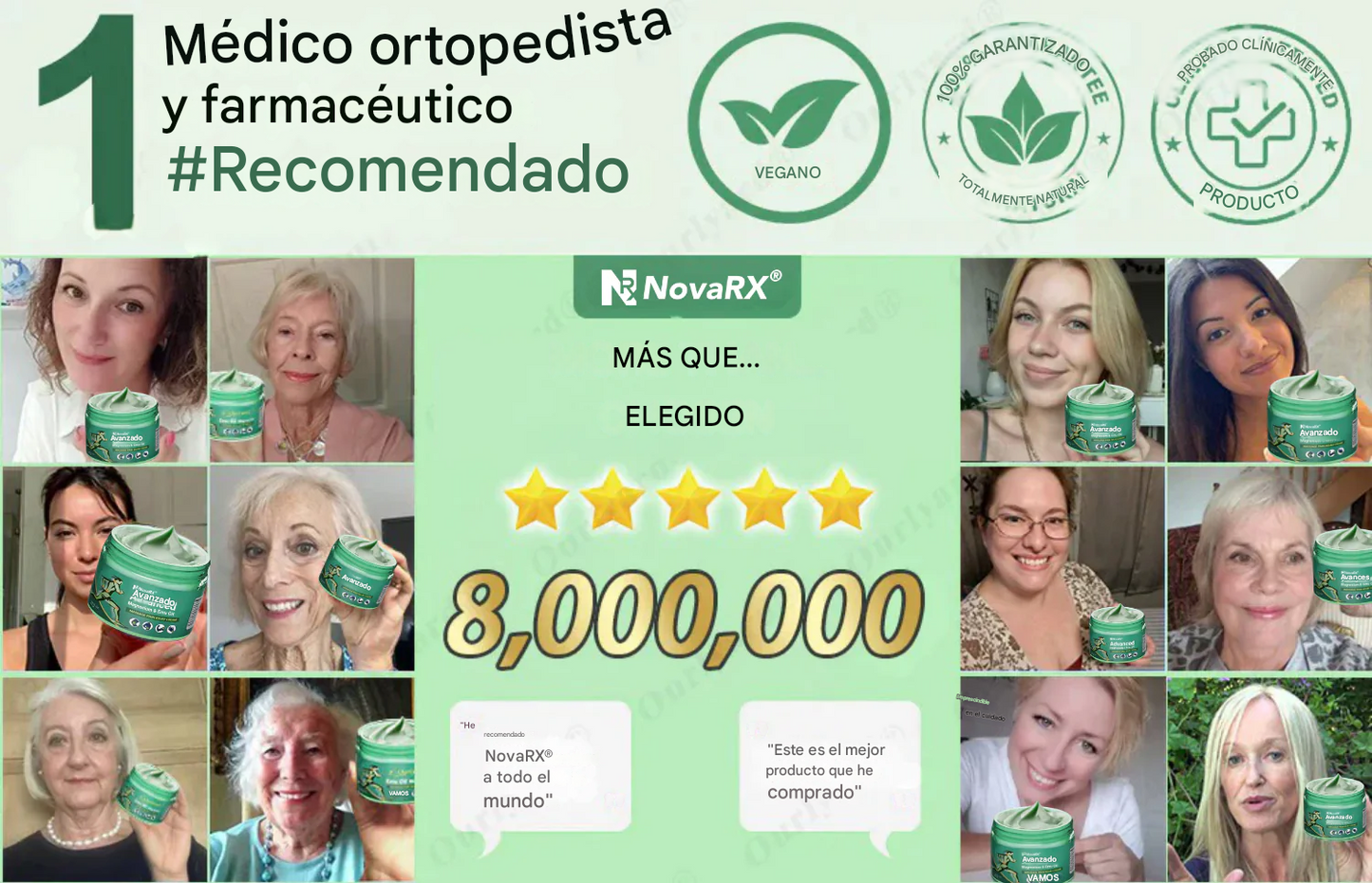 Crema para aliviar el dolor de masajes NovaRX® Advanced con magnesio y aceite de emú