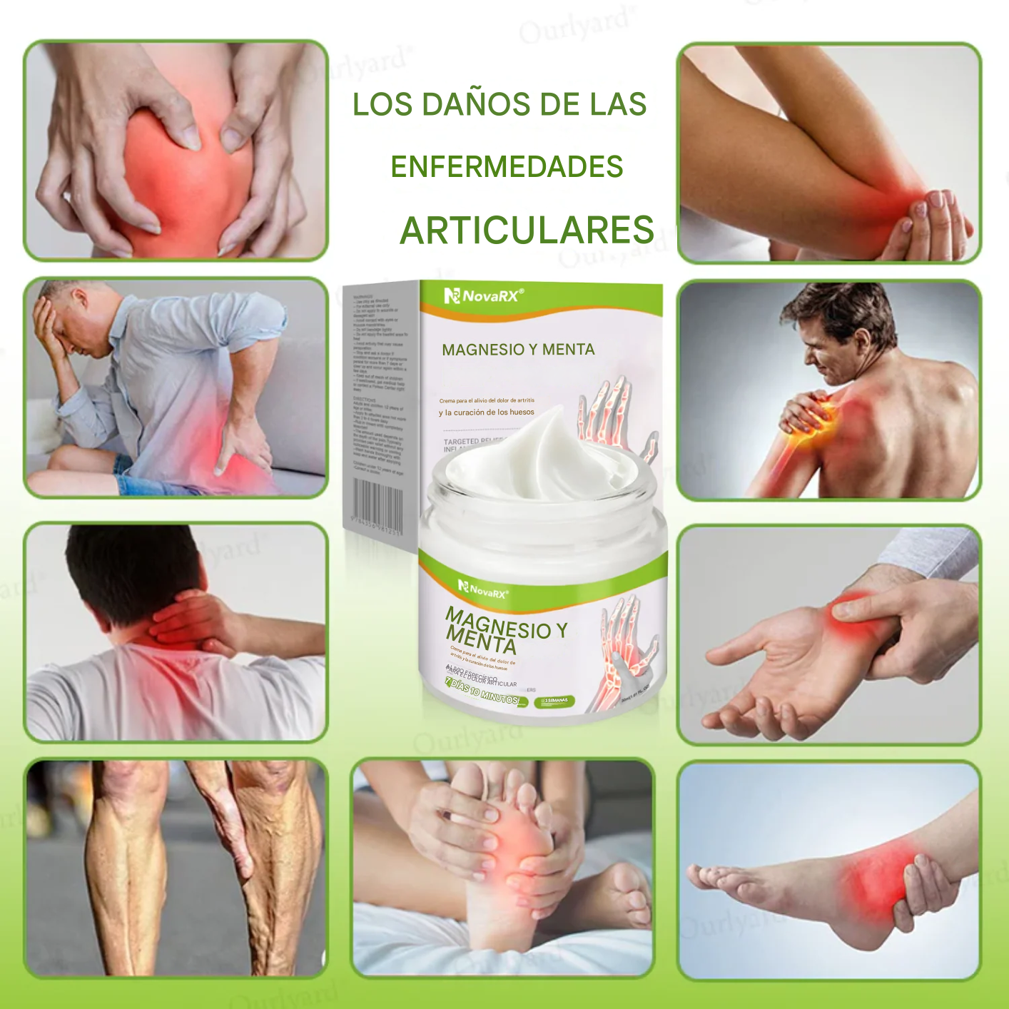 Crema NovaRX® de magnesio y menta para el alivio del dolor de la artritis y la curación de los huesos