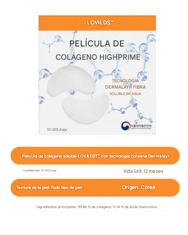 colágeno soluble con tecnología coreana Dermalayr de LOVILDS™