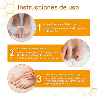Aceite revitalizante antifúngico para uñas con veneno de abeja