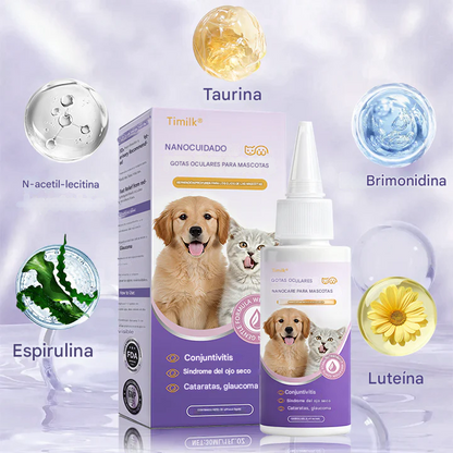 Gotas oftálmicas Timilk® NanoCare para mascotas 👩‍⚕️ Aprobadas por la FDA